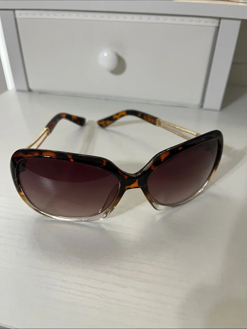 Jessica Simpson Tortoiseshell Sunglasses with Gold Accents